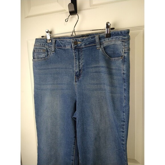 Earl Jeans Woman 16 Flare Medium Denim Casual 5 Pocket Norm Core - Picture 2 of 12